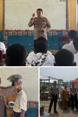 Kapolres Nabire Sosialisasikan Polisi Peduli Pendidikan, Salurkan Bantuan untuk Pelajar SMP YPK Imanuel
